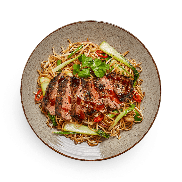 steak teriyaki soba